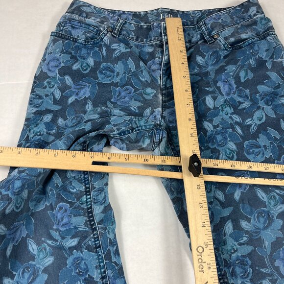 J.Jill Slim Fit Jeans Floral Botanical Denim Feminine Straight Leg Stretch 4P - Picture 8 of 15